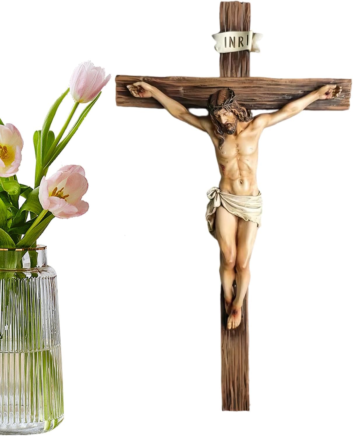 Generisch Jesus Decoration for Home - 24.4 cm Resin Religious Figure - Christ Statue - For Wall Unit Table Church Interior Decoration Easter Decoration