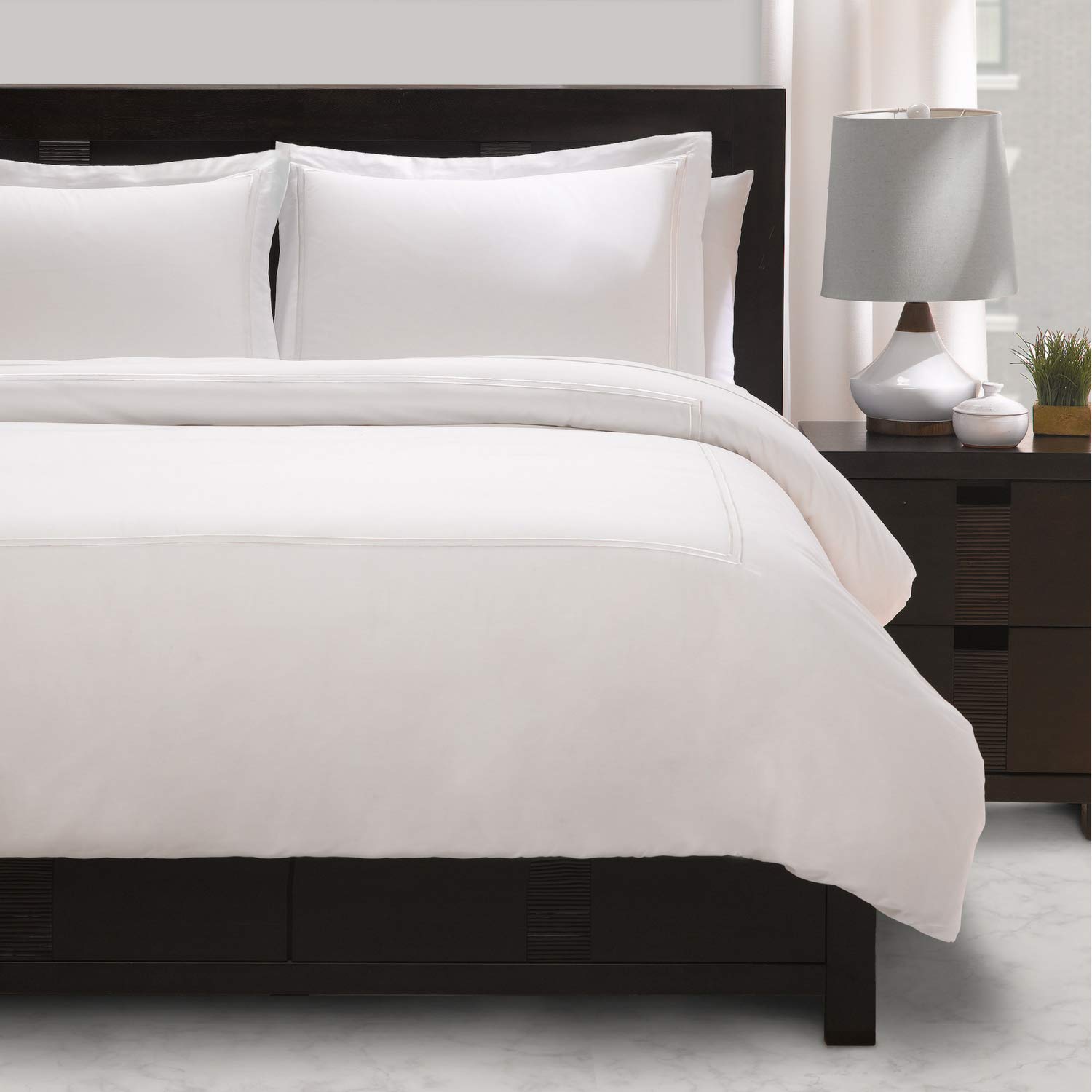 Ella Jayne California King Duvet Cover (3 Pieces), 100% Cotton Percale, King/Cali King, Breathable & Lightweight Cal King Duvet Cover (1 Piece) 106 x 90 Inches with 2 Pillow Shams (White Design)