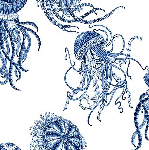 Nextwall Jellyfish Peel And Stick Wallpaper (Blue Sapphire) #TOP18
