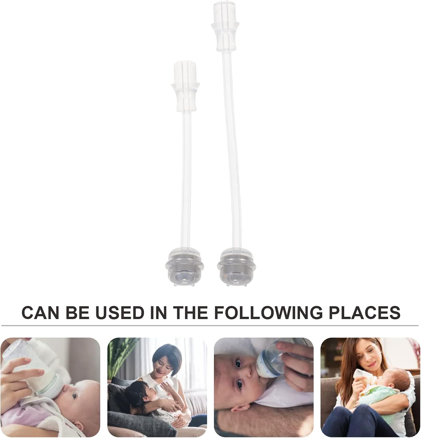 Healifty Silicone Straw Water Cup for Toddlers with Cap Reusable Transparent Straw Sippy Cup Accessory for Kids Drinkware - Image 7