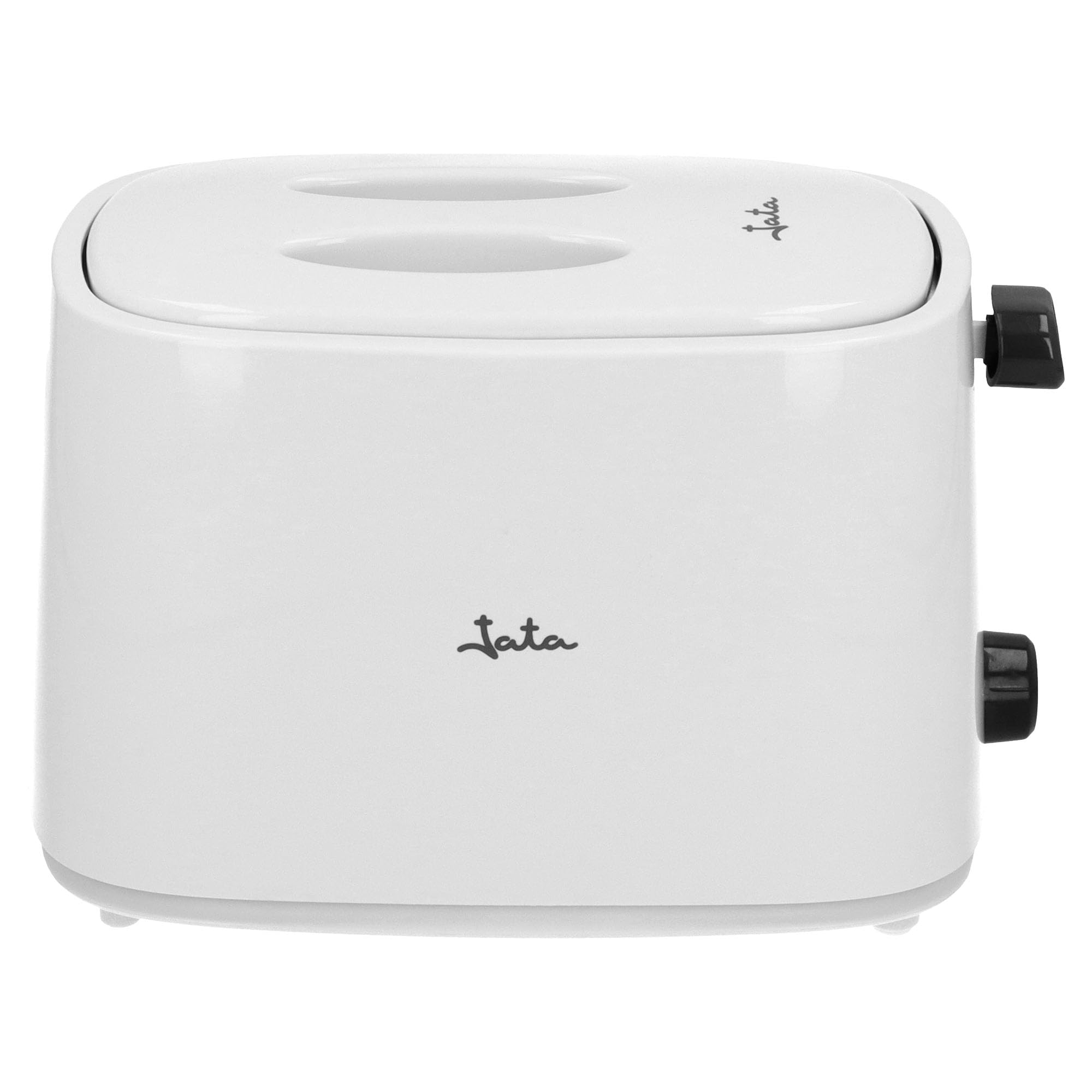 Jata TT331 Tostadora con Tapa, Dos Ranuras Extra Anchas, Con selector electrónico de tostado, 6 posiciones, Cuerpo toque frío, Bandeja recogemigas, Centrado automático del pan, 750 W, Blanco