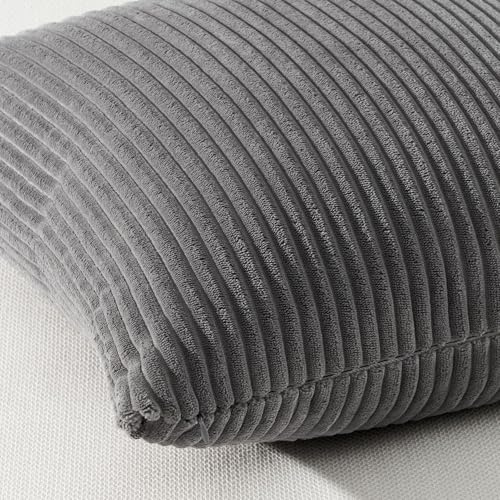 Image of Topfinel Decorative Grey Throw Pillow Covers Cushion Cases, Set of 4 Soft Velvet Modern Double-Sided Designs, Mix and Match for Home Decor, Pillow Inserts Not Included (18x18 inch)