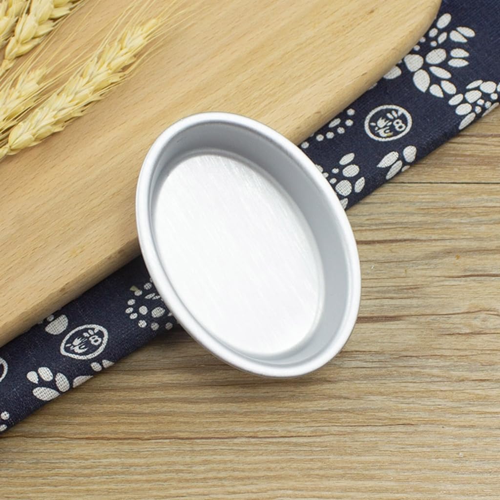 Set of 20 Sturdy Oval Dessert Baking Molds Unique Kitchen Bakewares Oval Aluminum Pans for Bread Cake Meat Baking