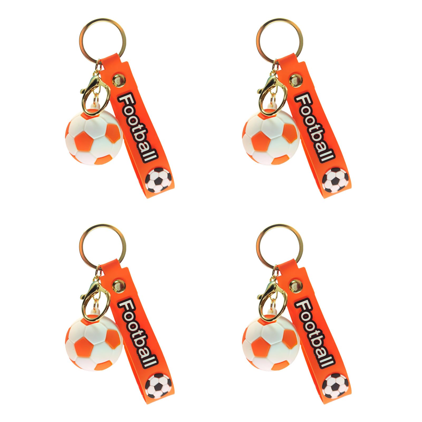 OSNIYAW Shape Keychain Set of 4 Ideal for Party Decor Sports Enthusiasts Football Keyring