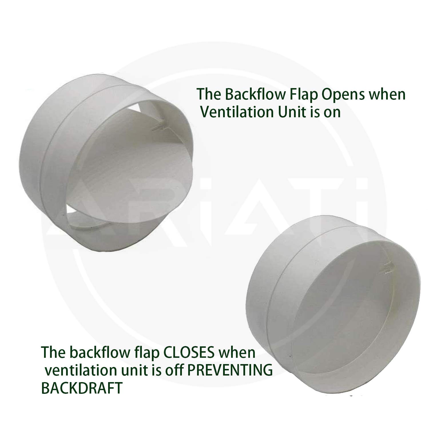 Ariati UK Connector with Backdraught Shutter 100mm 4inch NonReturn