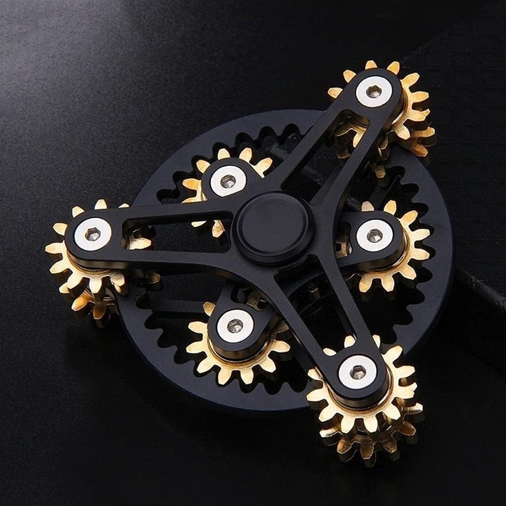 Fidget Hand Spinner, Angst ADHD Stress Relief Finger Spielzeug für Kinder & Erwachsene, Quiet Desk Metal Alloy Spinner Fidget Spielzeug für Schule Home Office (schwarz)