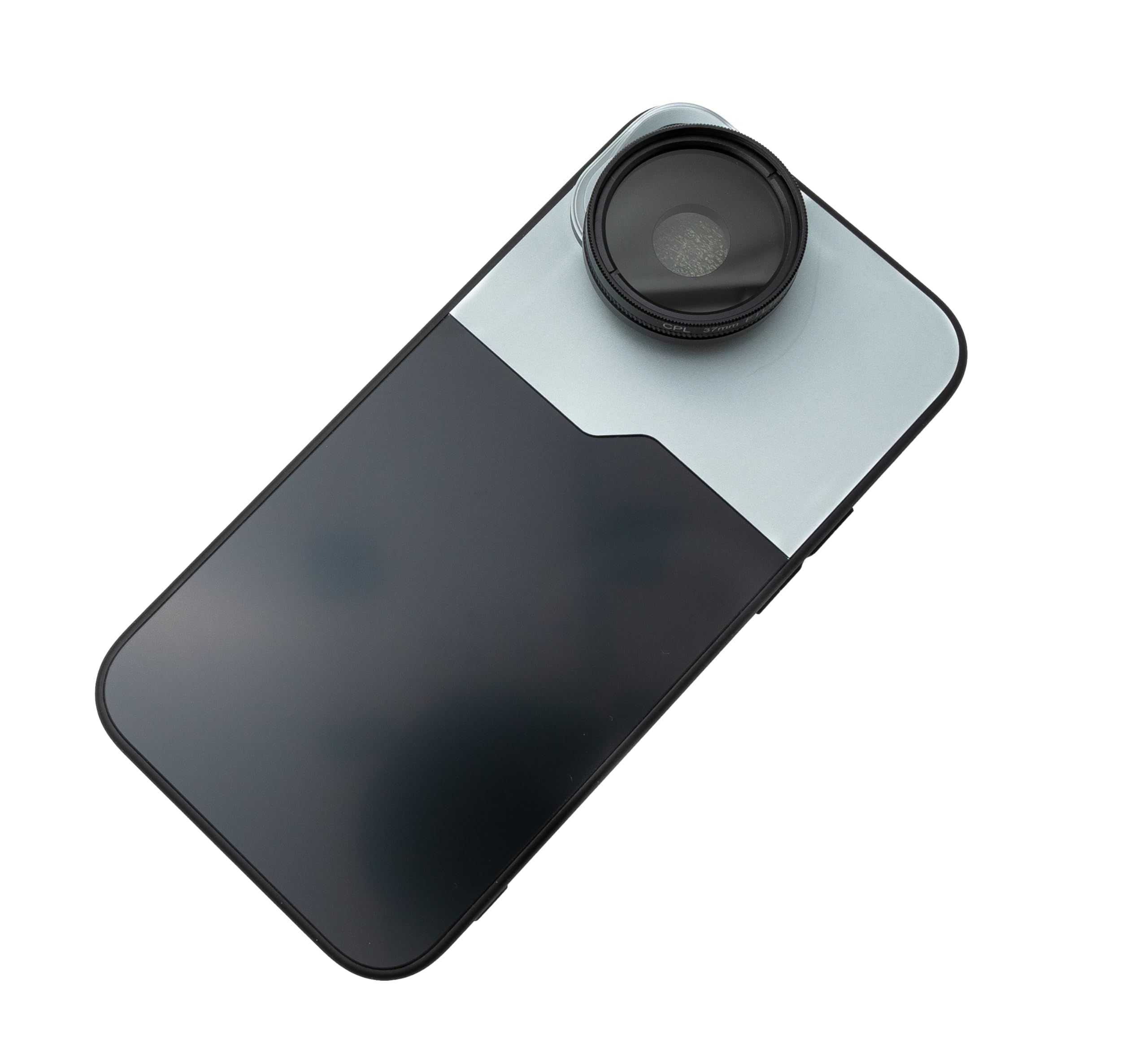 Filtro CPL 37mm elimina reflejos en agua y cristal para iPhone 15 Plus con funda 5