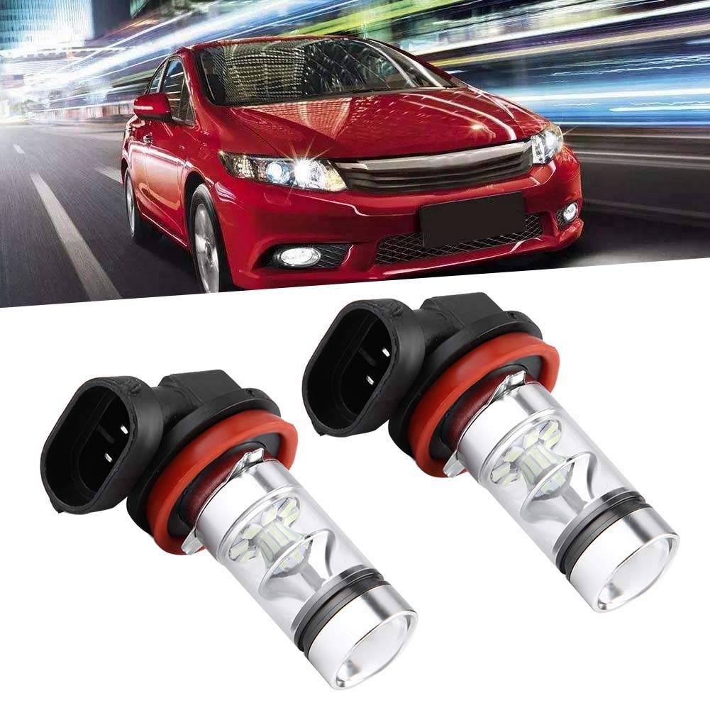 Foco H11 LED 100W (2 Piezas): Luz Blanca Súper Brillante Para Antiniebla Y Faros De Coche (12V-28V)