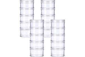 Hipiwe Clear Jars with Lids Plastic, 20-Pack Stackable Cosmetic Sample Containers 30ml