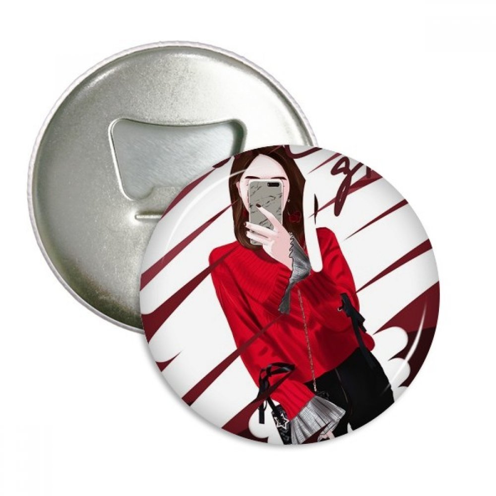 Décapsuleur aimanté Fille Art Design : lot de 3 badges pour frigo