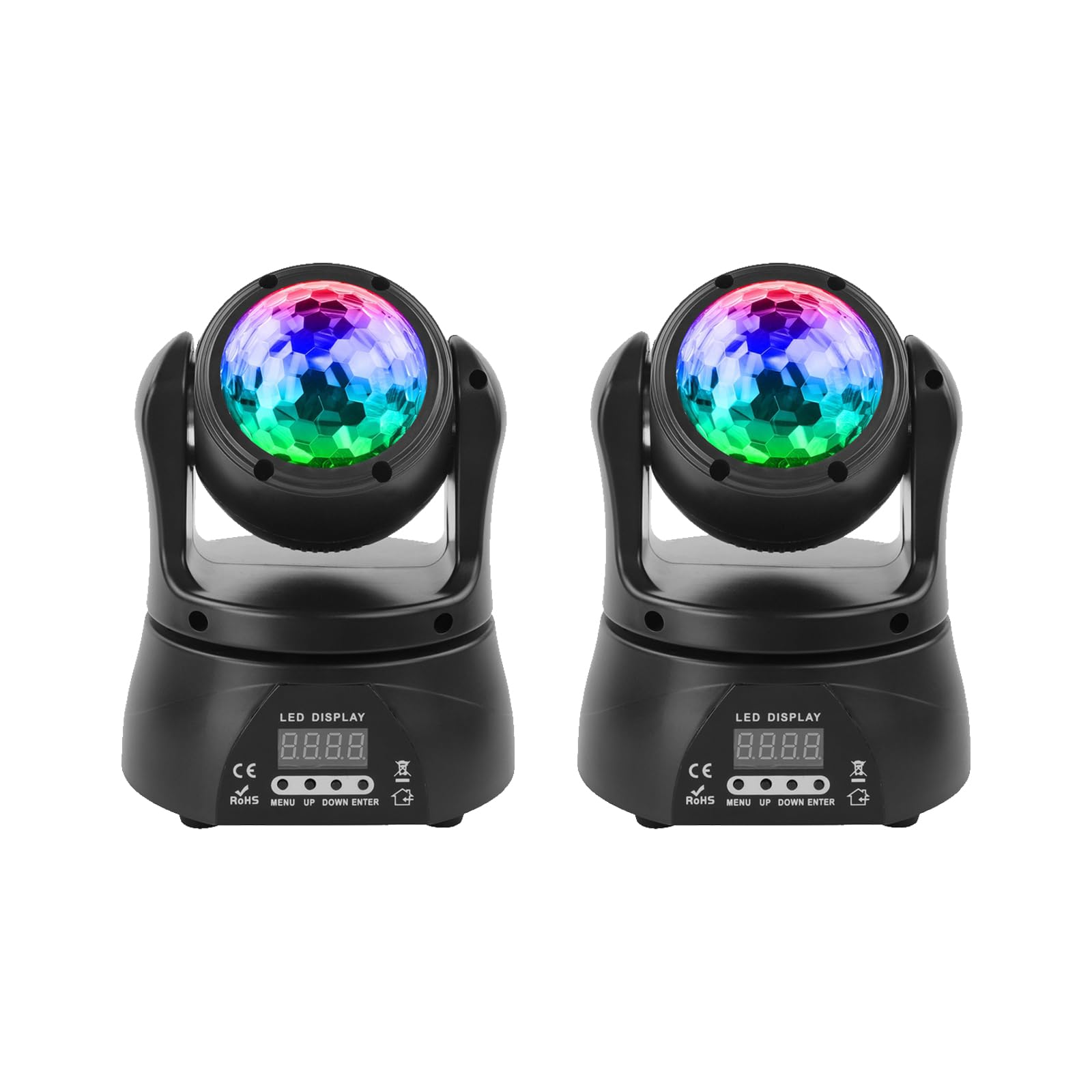 Mini Double-Sided Moving Head Lamp RGBW Kaleidoscope DMX512 Green Laser 32W Super Large Steering Angle