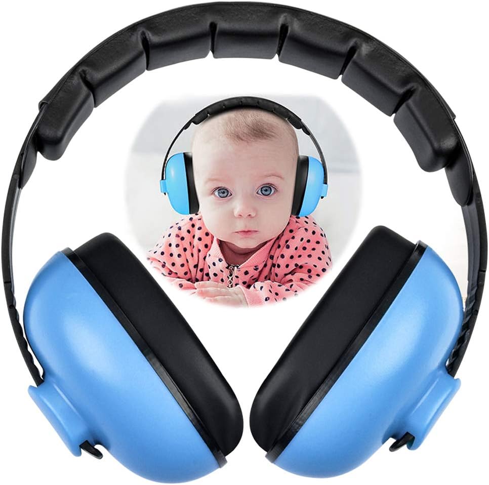HOODO Baby Ear Protection Earmuffs Noise Cancelling Headphones Hearing Protection Noise Reduction Earmuffs for 0-3 Years Kids Infants (Blue)