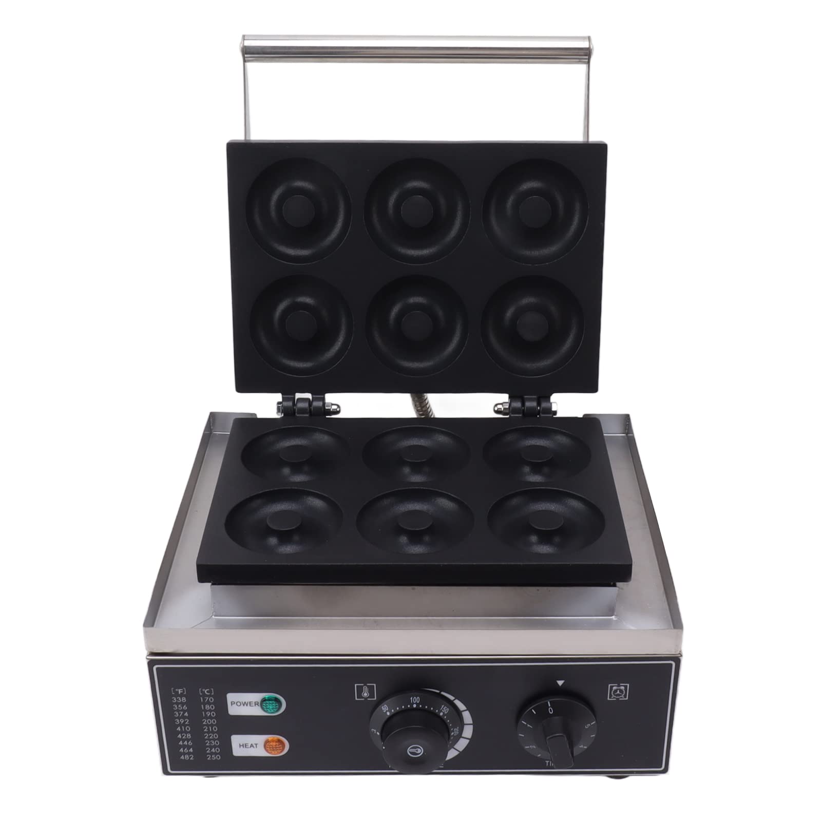 Commercial Electric Donut Maker, Electric Donut Maker Machine Stainless Steel Carefully Polish Edges Precise Temperature Control for Bar for Bakery (UK Plug 220V)