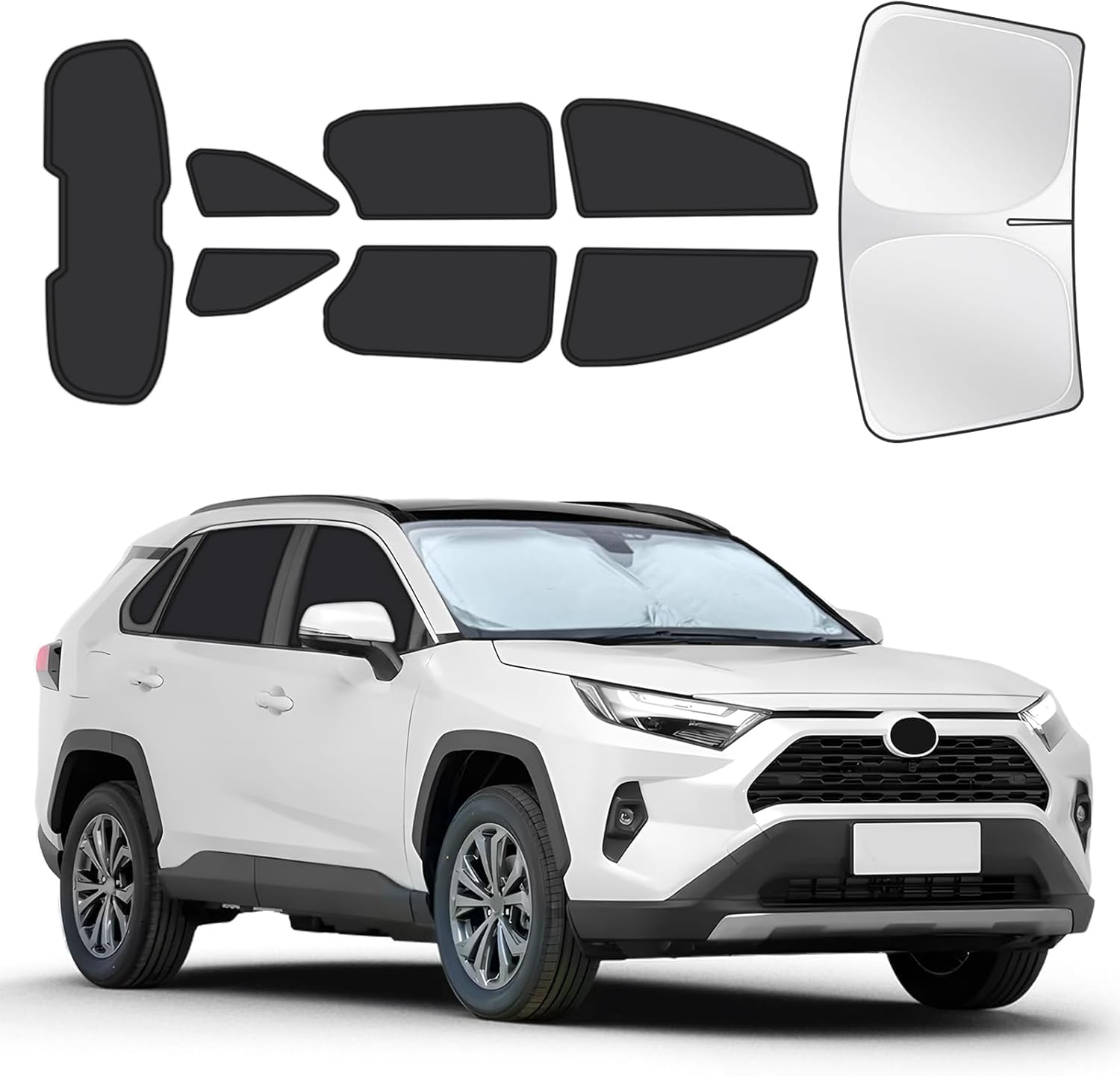 for Toyota Sienna 2021-2025 Car Window Shades, 8pcs Privacy Sun Shade Set for Front Windshield Side and Rear Windows, Full Window Covers Keeps Vehicle Cool for Camping Napping