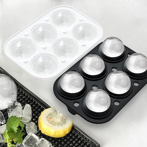 Miniatura 3 de ROTTAY Bandejas para cubitos de hielo (juego de 2), máquina de bolas de hielo con tapa y cubo de hielo cuadrado grande para whisky, cócteles y hecho