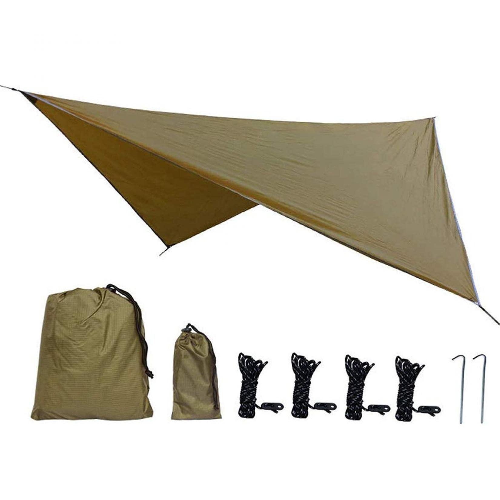 Bâche De Tente Imperméable pour Hamac Extérieur De Voyage De Camping, Bâche Anti-UV D'auvents De Bâche De Hamac De Ripstop, Brown