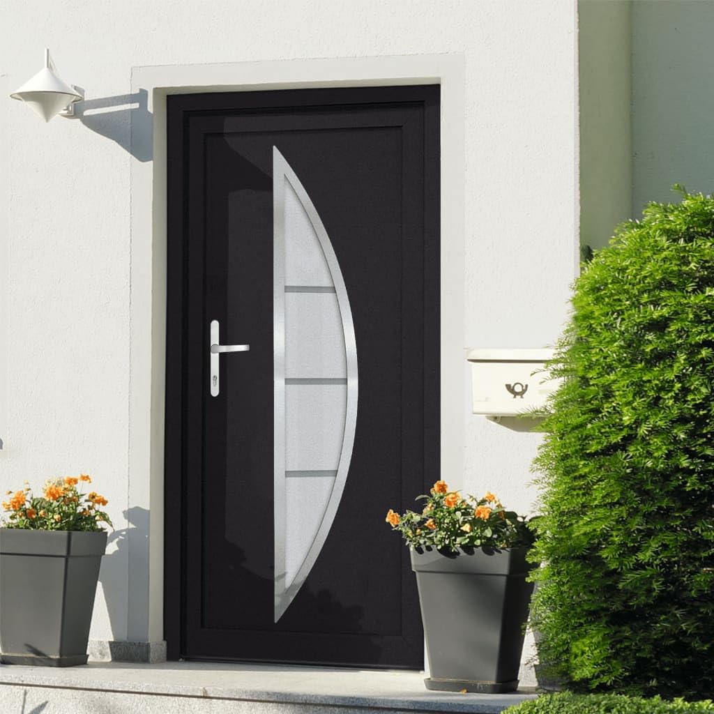 VidaXL Porta d'Ingresso in PVC Antracite 108x208 cm