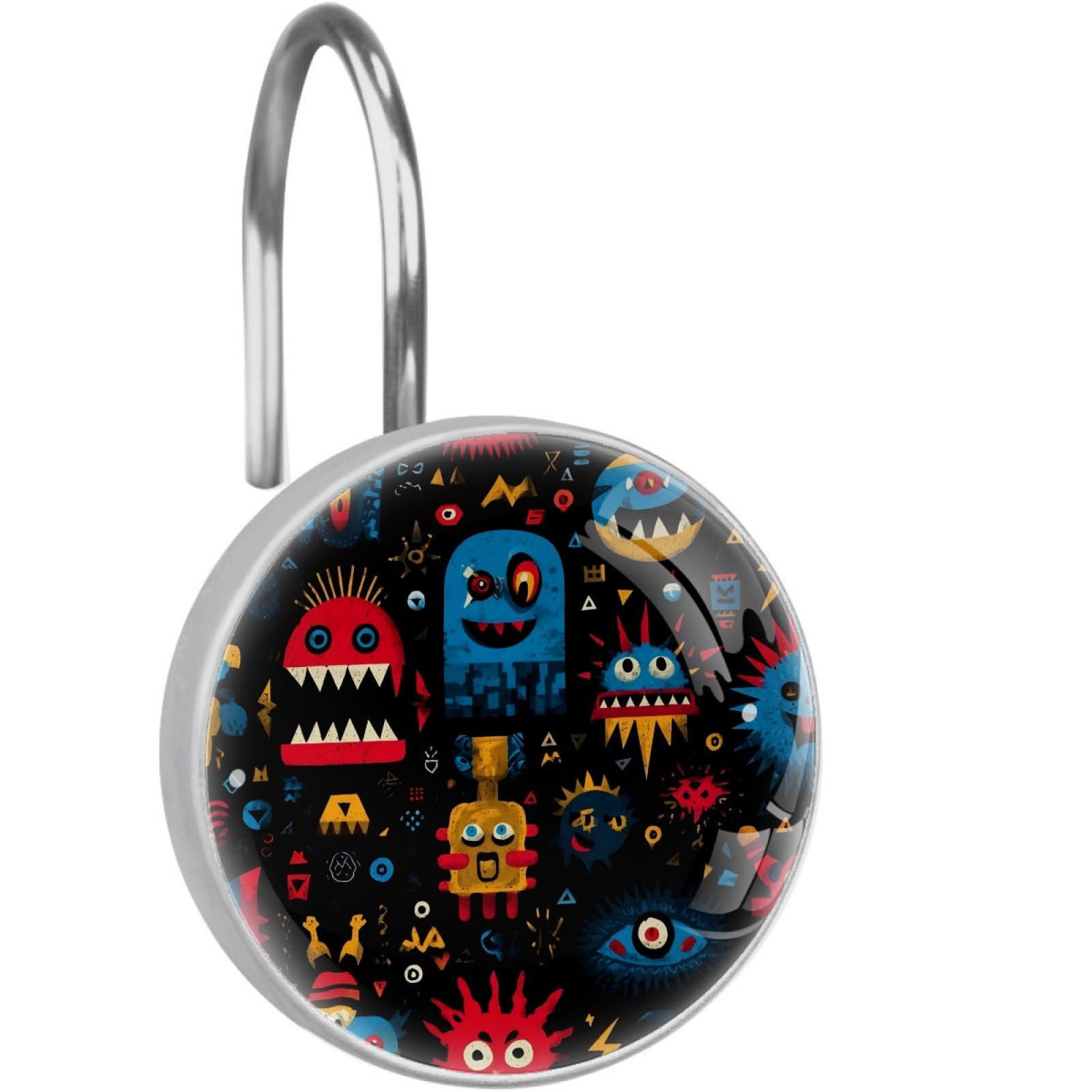 VAPOKF Shower Curtain Hooks, 12PCS Cartoon Monster Shower Curtain Hook for Bathroom Decors Home Bedroom