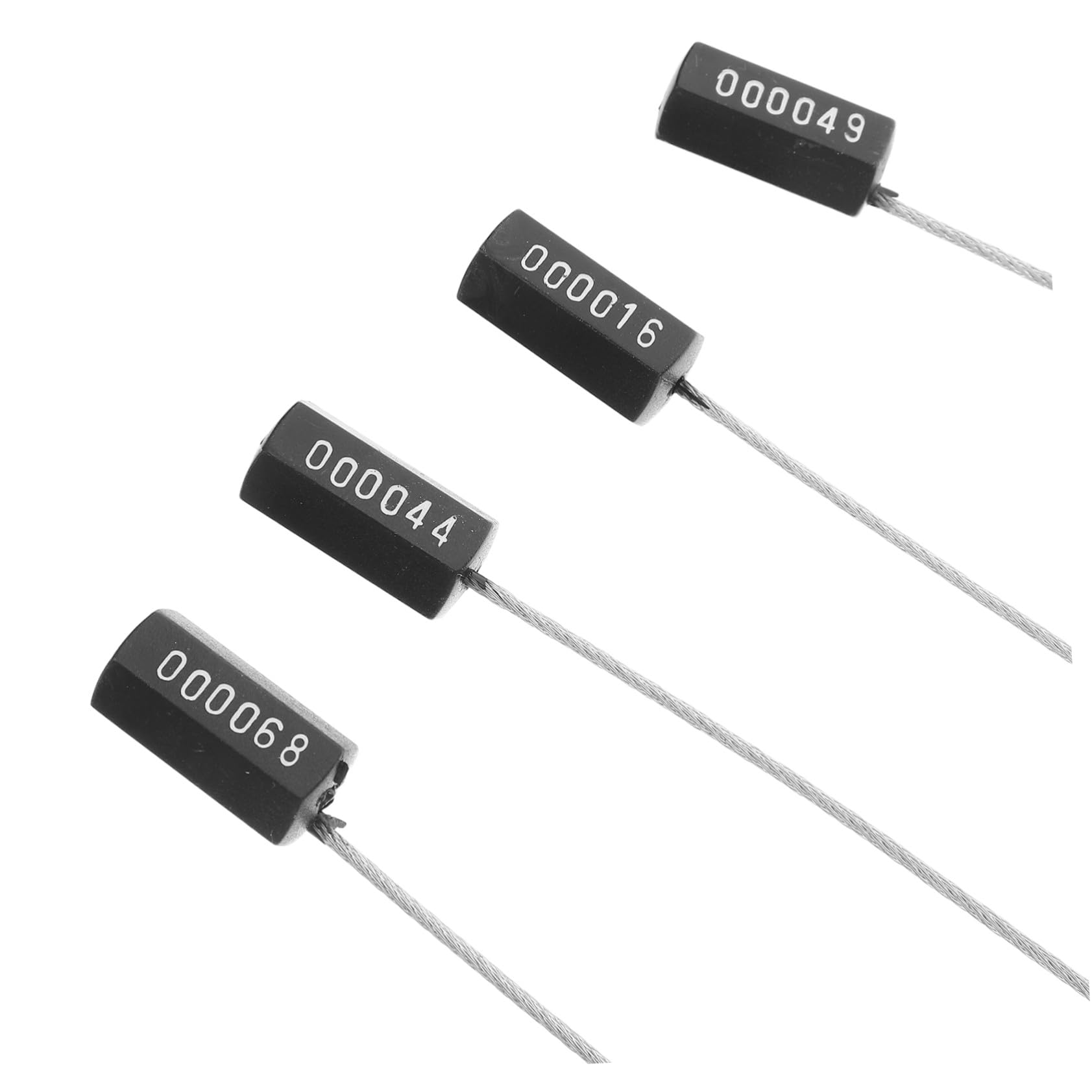 Zerodeko 100 Piezas Sellos de Seguridad de Cable de Acero Numerados Manipulación con Auto Bloqueo para Camiones Remolques Carga Etiquetas Plásticas y Metálicas para Seguimiento y Protección
