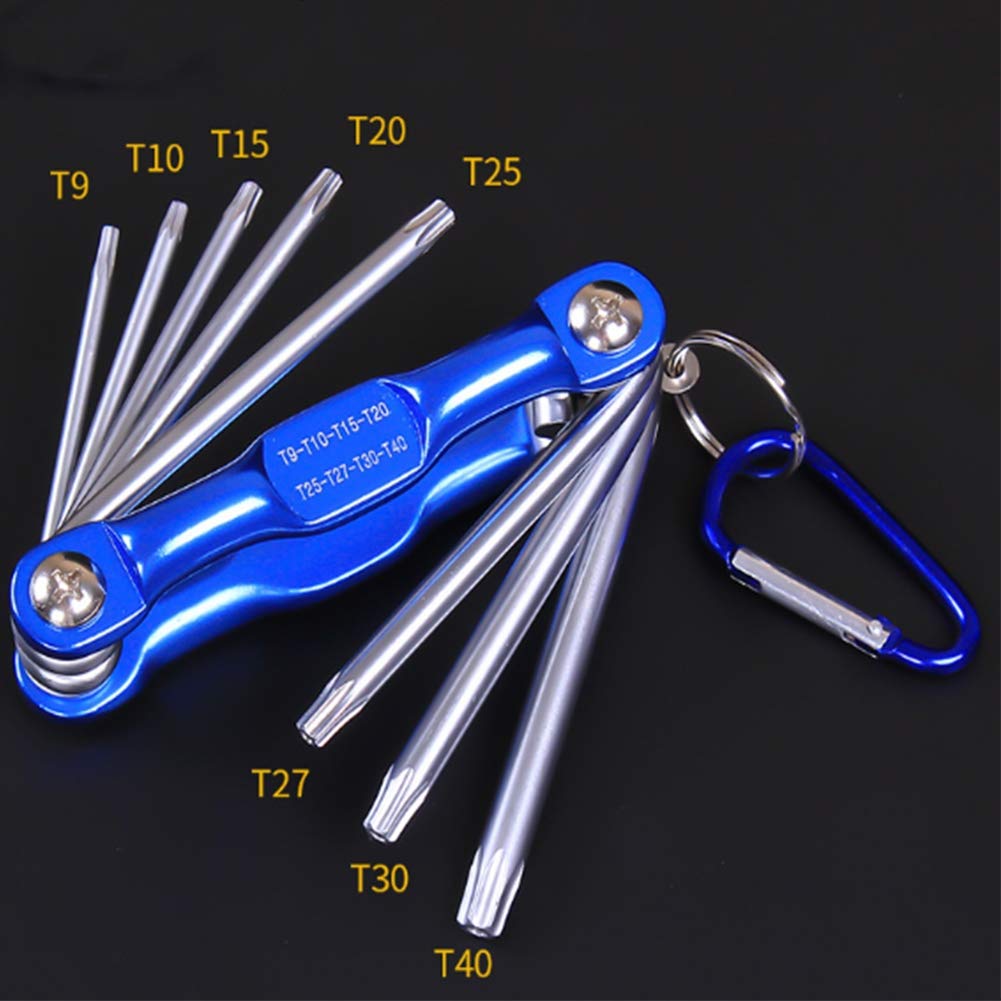 Set di Tasti di Sicurezza da 8 in 1 in 1 Set di Tasti di Sicurezza Torx e 8 in 1 Set di Chiavi Allen Key, Set di Tasti esagonali Pieghevole, Costruzione in Acciaio CR V Resistente alla corrosione