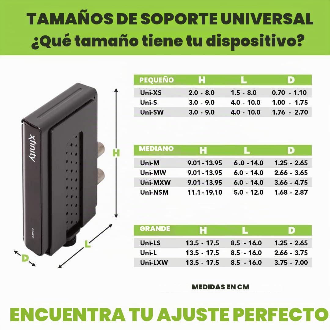 HideIt - Soportes universales Ajustables (tamaño pequeño), Color Negro