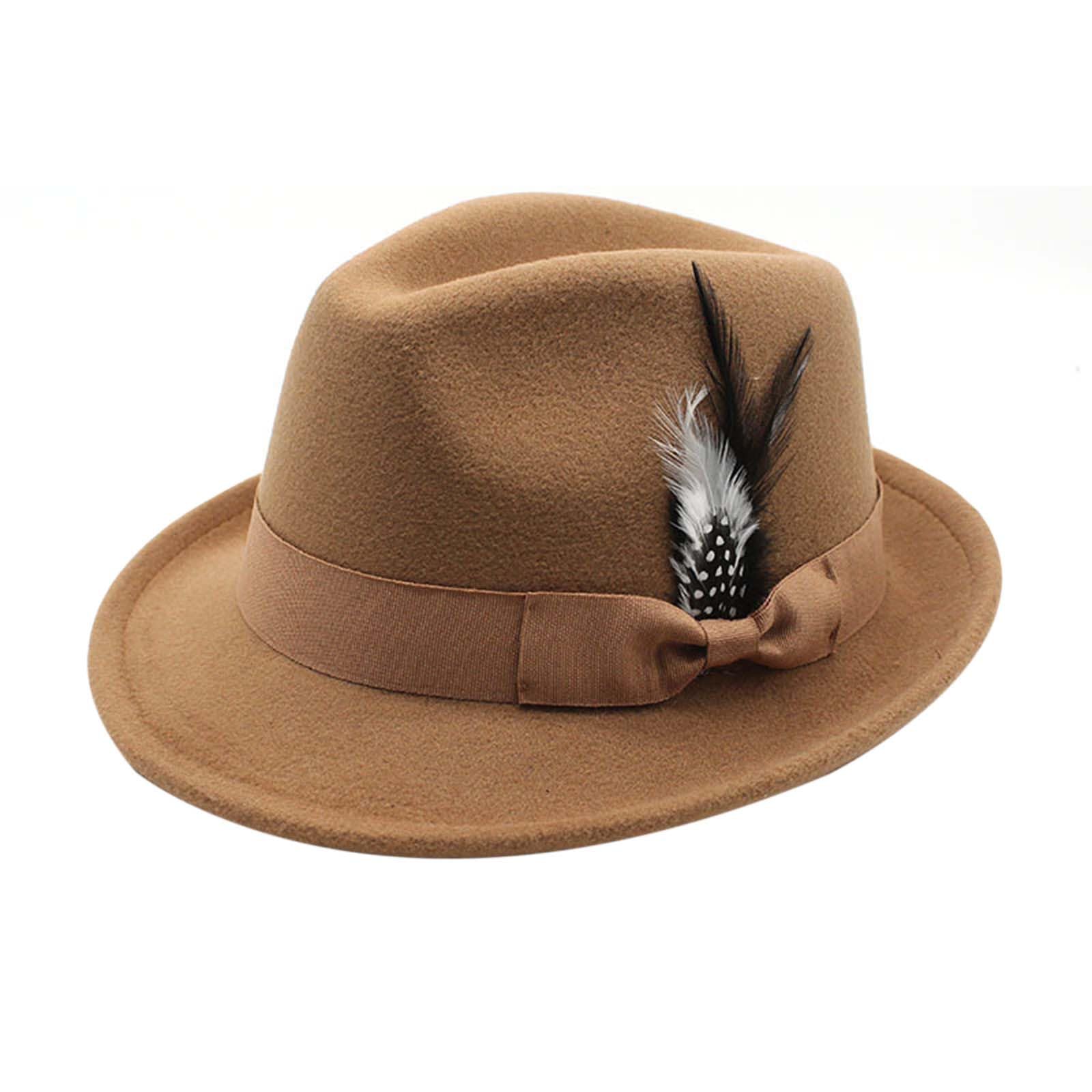 Traditional Oktoberfest Hat German Bavarian Hat Adult Fancy Dress Accessory for Men Women Street Dance Hats (Khaki, One Size)