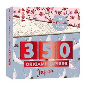 350 Origami-Block Japanische Motive: 350 Falt-Papiere (14 x14 cm, 80 g/m²), in 25 Designs, davon 50 Papiere mit Metallic-Folie, 20 Seiten Origami-Grundkurs, Softcover (Origami Blöcke / Faltblätter)