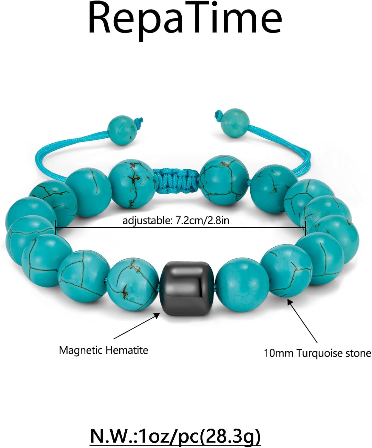 Bracelet for Men with Hematite Bead, Mens Beaded Bracelets Adjustable Handmade Rope, Stylish Bracelets for Men, Fashion Mens Bracelet Gift for Men - Image 5