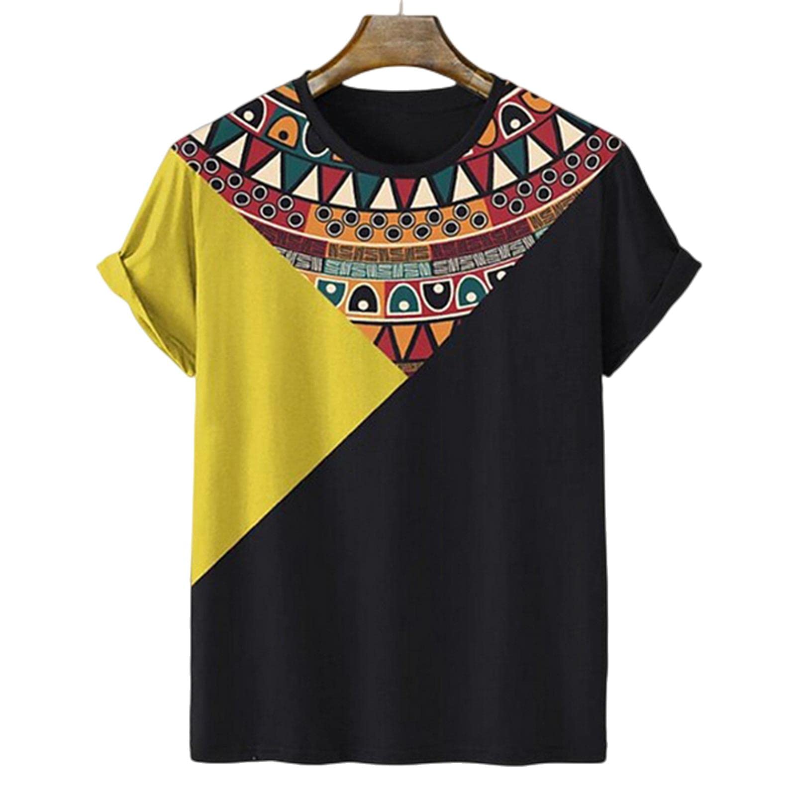 MOGSA T-shirty letnie męskie koszulki nadruk z krótkim rękawem na co dzień oversize sweter okrągły dekolt grafika luźna koszulka-10,2XL