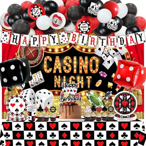 YIGZAG 81 PCS Casino Theme Party Decorations,Las Vegas Party Decorations Include...