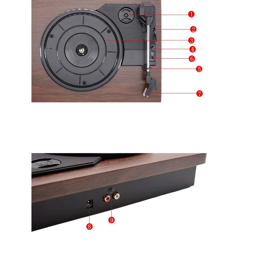 Giradischi in bambù con registrazione USB per conversione da vinile a digitale, artigianato sostenibile