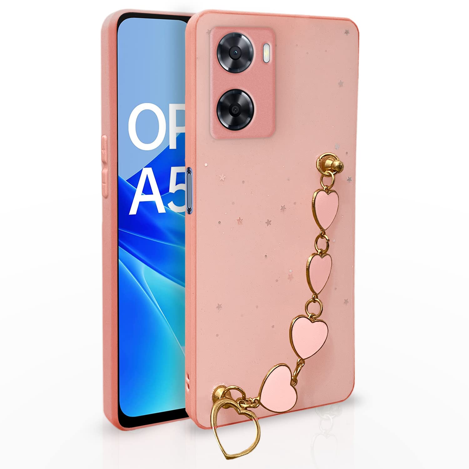 Pikkme Oppo A57 5G Back Cover for Girls | Heart Shaped Metal Chain Blocks | Sparkling Soft TPU | Case for Oppo A57 5G (Pink) (B0C2VXFP5S) Amazon Price History, Amazon Price Tracker