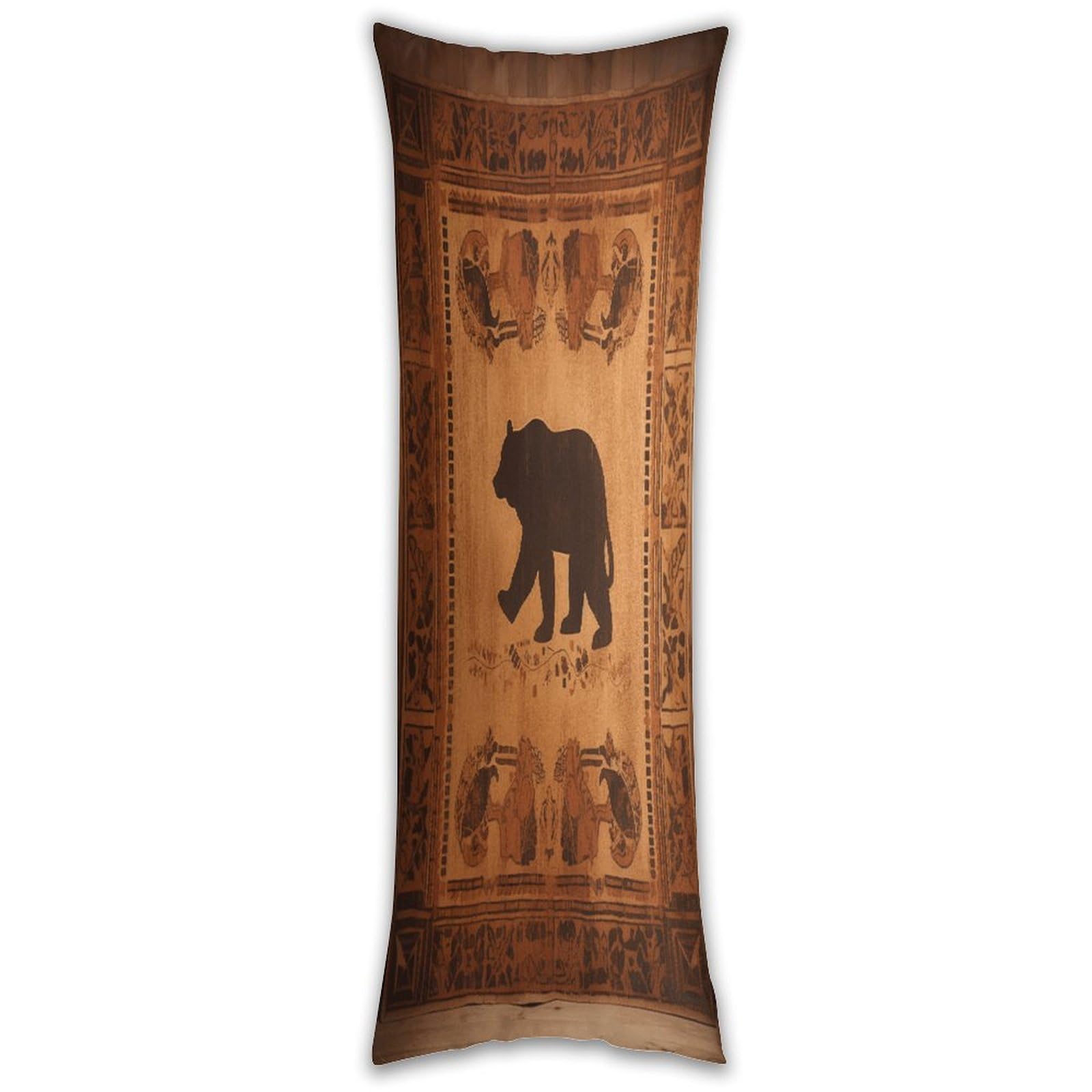 Bear Body Pillow Cover with Hidden Zipper Breathable Polyester Long Pillow Case Cozy Fuzzy Body Pillowcase Ultra Soft Long Pillow Cover for Bedroom 18.9 X 53 in