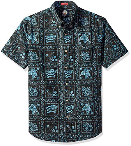 Reyn Spooner Men's Spooner Kloth Tailored Fit Hawaiian Shirt, Lahaina Sailor - Black, XXXL