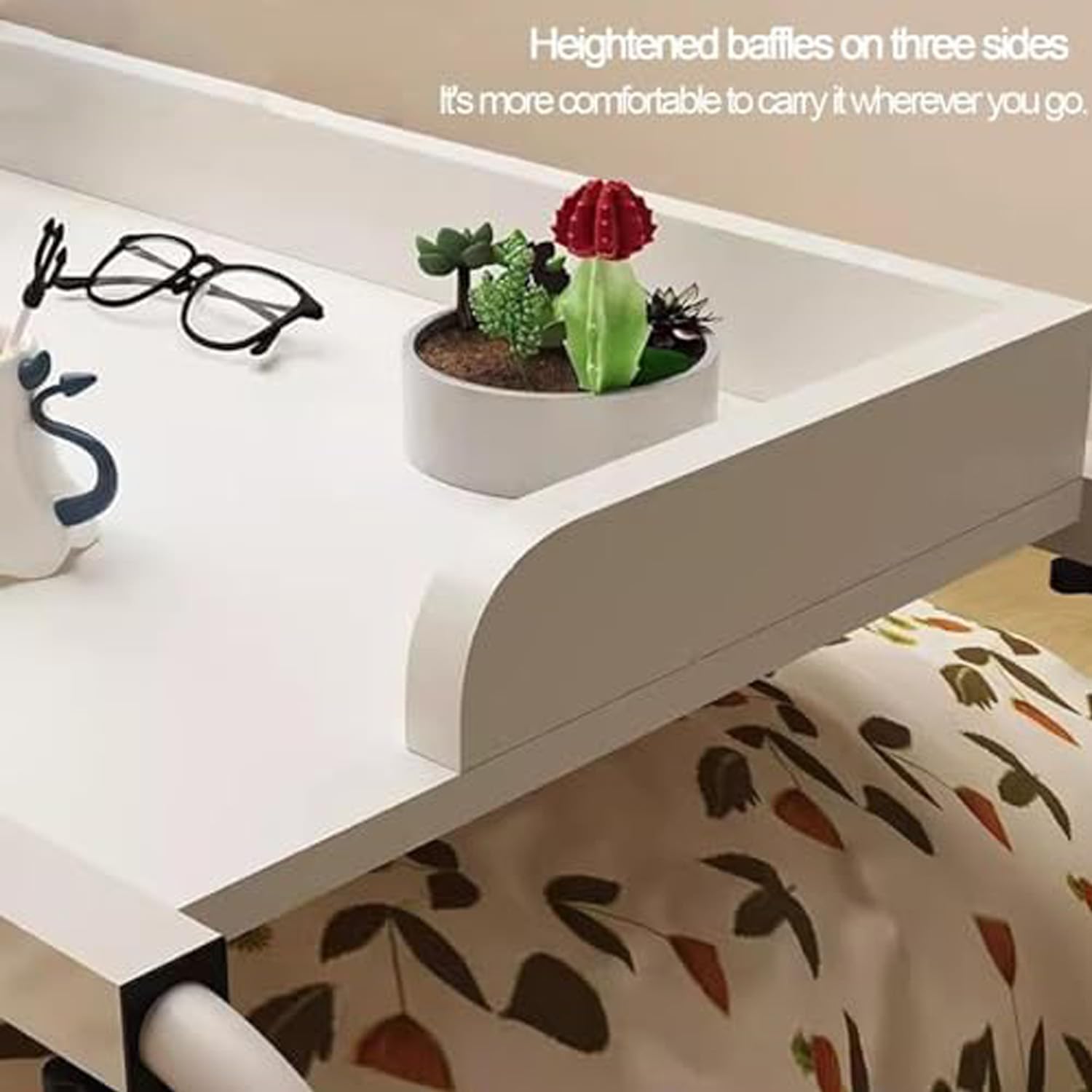 Table Médicale Roulante pour Lit，Table De Lit Roulante Réglable Table De Lit Réglable avec roulettes Tables De Lit Table De Lit Medical Over Bed Table Adjustable Height(Color:Blanc+)