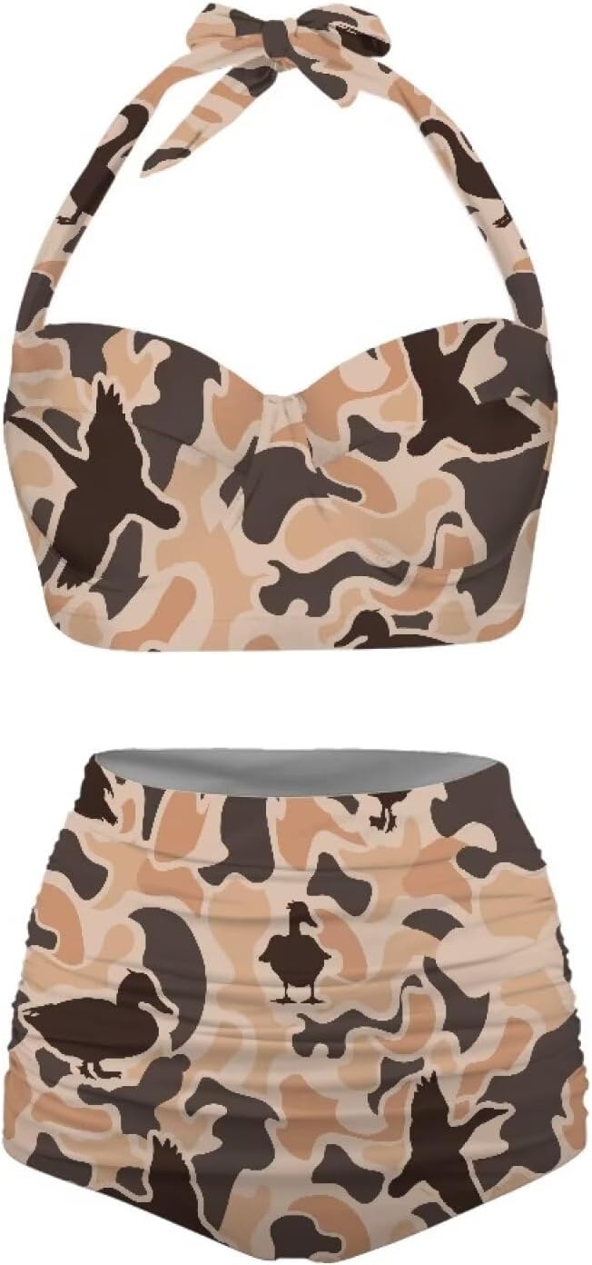 KEIAHUAN High Waisted Bikini Sets for Women with Bottom Tummy Control Swimsuit Vintage Bathing Suit 2pcs