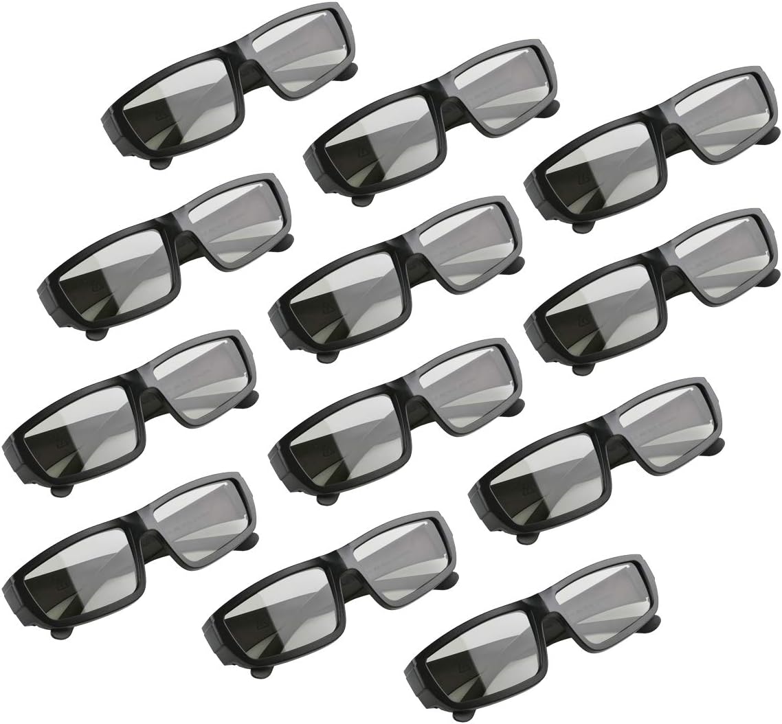 3D Movie Glasses Passive Unisex Adult Passive Three-D Glasses Polarized Cinema Glasses (12 Pack)