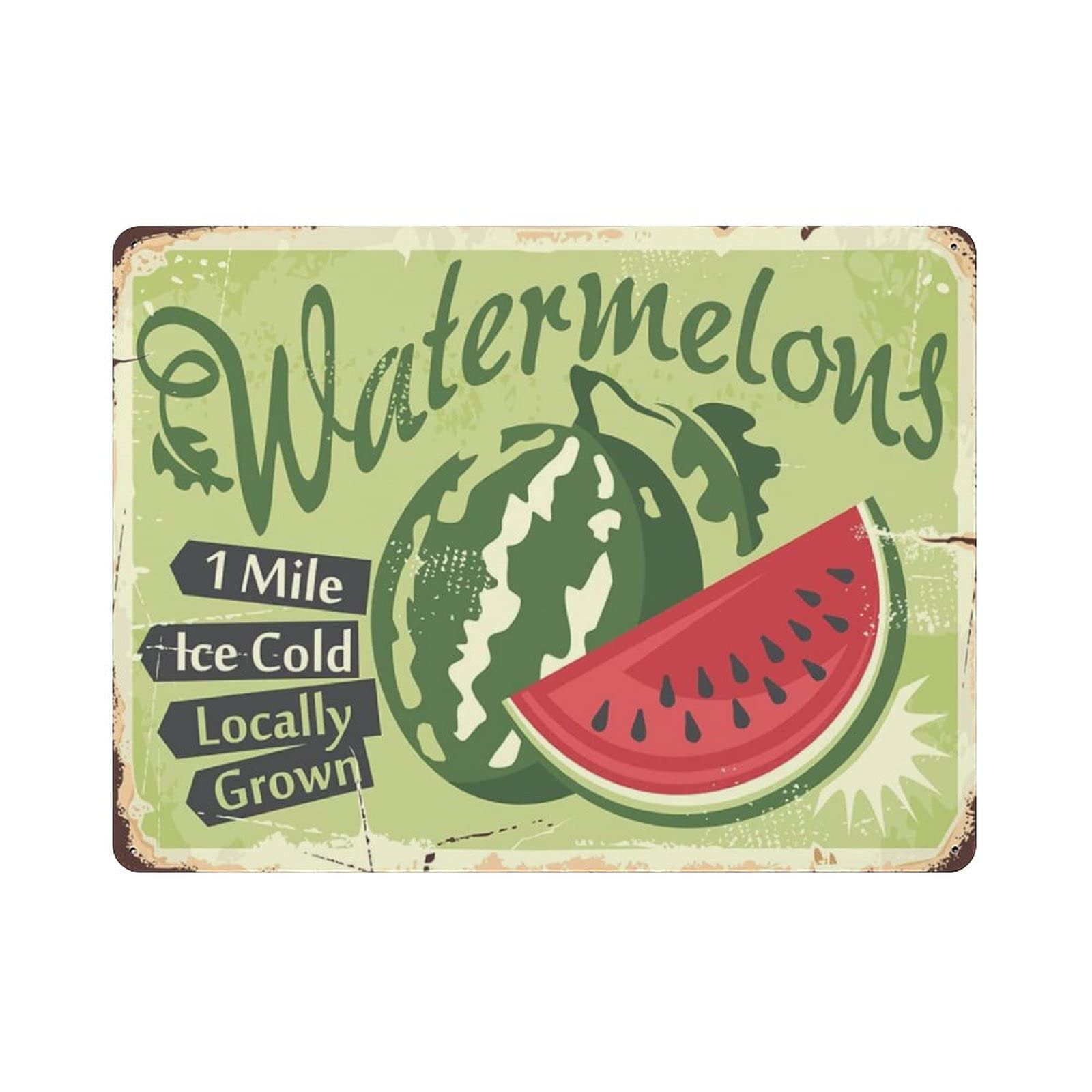 Watermelons Farm Metal Signs, Fun Poster For Bar Kitchen Cafe Farmhouse Wall Decor 12x16 inch
