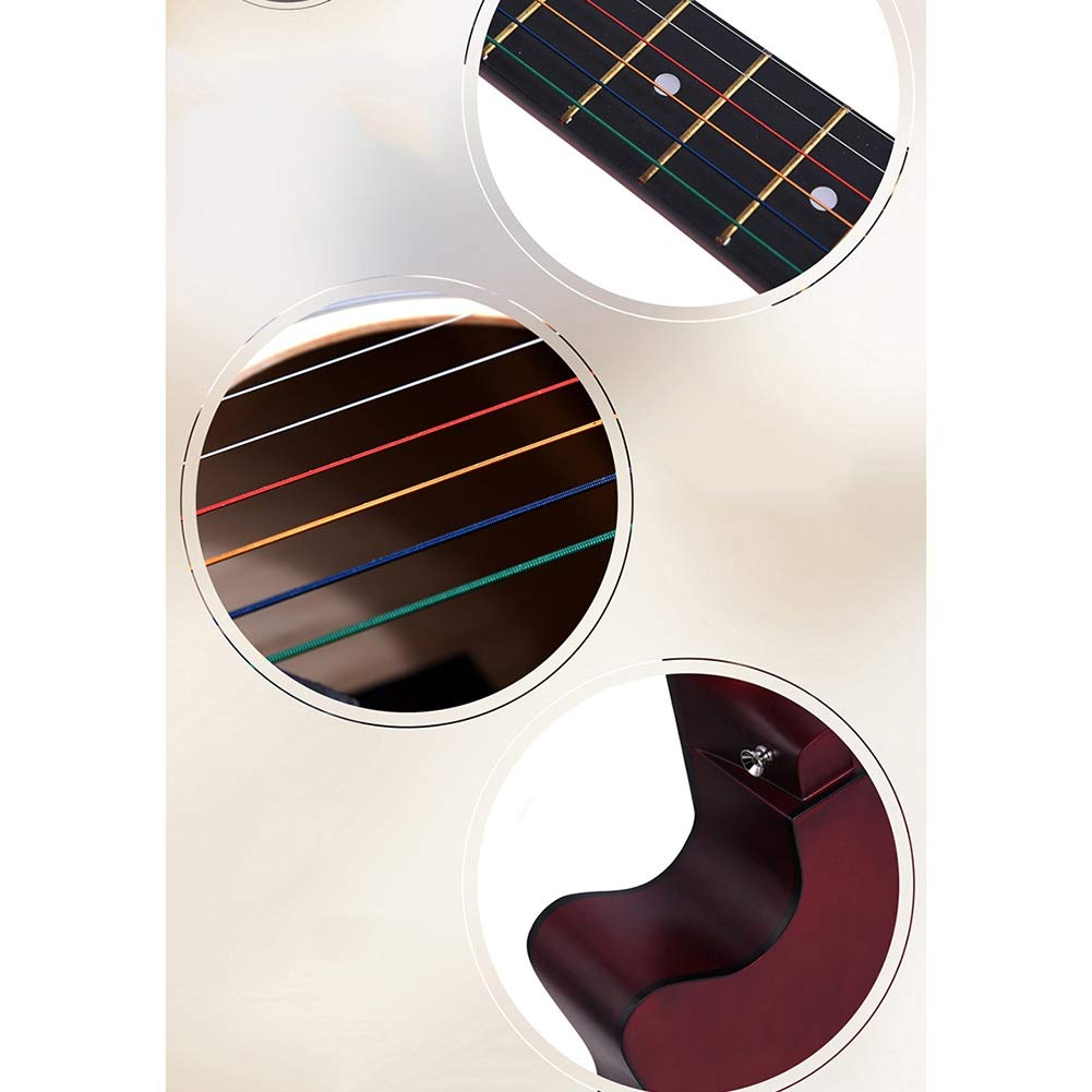 Kit chitarra acustica con design a spalla mancante, custodia e accessori tutorial per principianti per imparare la musica folk
