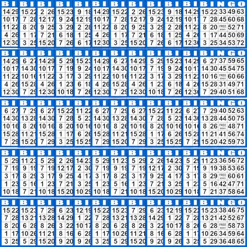 Cartes de bingo jetables contre le manque de grilles : 1000 feuilles bleues Harloon