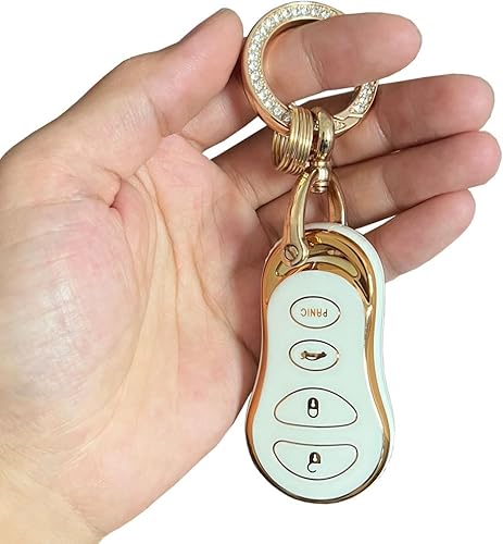 Miniatura 5 de Rilnaewn Funda de TPU suave para llavero Jeep para Jeep Grand Cherokee Chrysler 300M Dodge Intrepid 1999-2004 (4 botones, blanco)