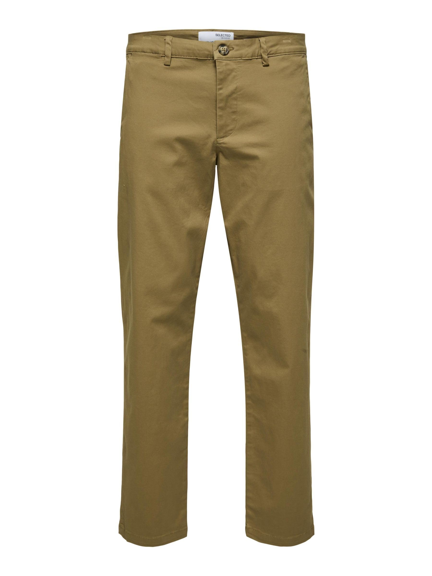 SELETED HOMME Men's SLHSTRAIGHT-New Miles 196 Flex Pants W N Chino, Ermine, 32/32, Ermine, 32 W/32 L