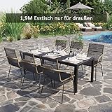 Gartentisch Aluminium Tisch Garten Terrasse Holz-Kunststoff - 2