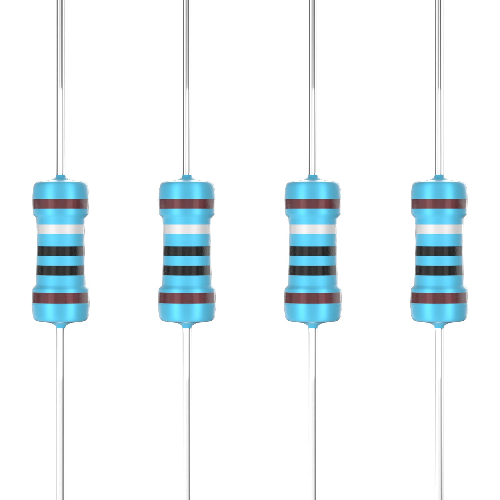 GUEEYUAW 100 Pcs 1 Ω ohm Resistor 1/4W(0.25Watt) Metal Film Fixed Resistor 0.01 ±1% Tolerance Resistors