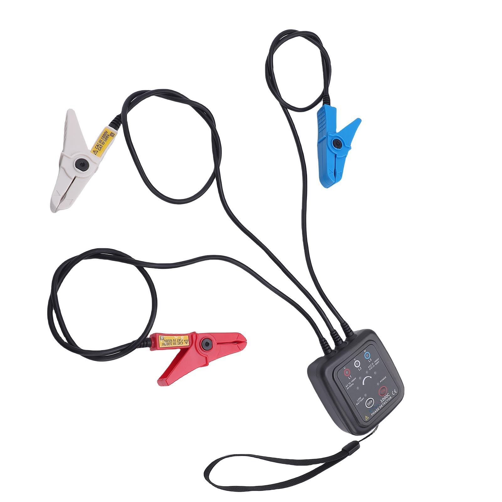 Topiky Probador de Rotación de Fase, Detector de Secuencia de Fase sin Contacto AC70-1000 V, Medidor Trifásico con Resistencia de Aislamiento de 5,4 KV para Detección de Cables Activos, Pérdida de,
