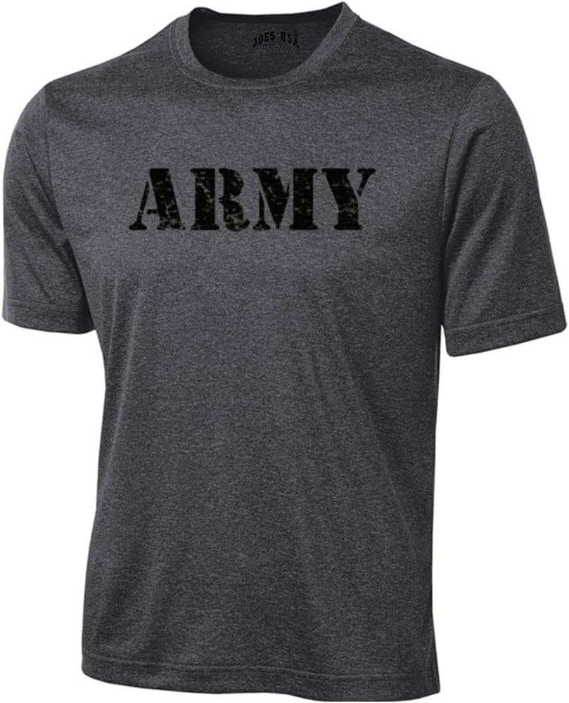 Joe's USA Vintage Army Logo Moisture Wicking Athletic Physical Training T-Shirts