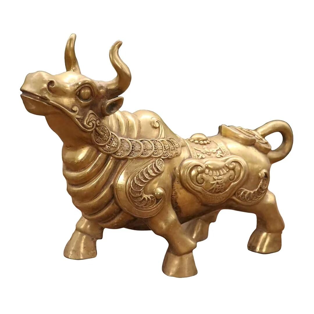 GLETSF Chinese Brass Loong Sculpture Pure Copper Feng Shui Dragon Statue Home OfficeDesktop Bringing Good Luck Decor 4.3 * 1.4 * 5.5IN 1.2LB,38#-26.8 * 5.1 * 13.2IN 24.9LB