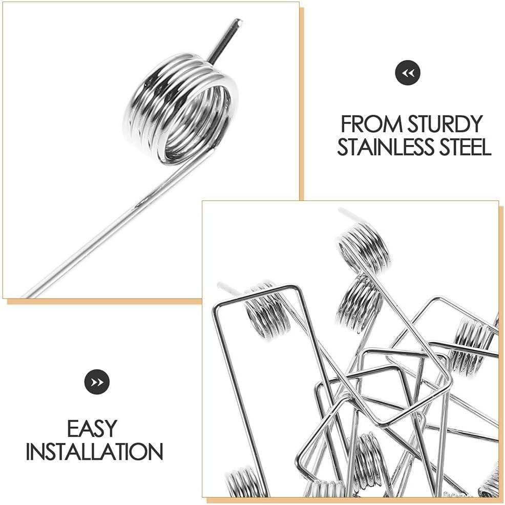 16pcs Small Torsion Spring: Metal Torsional Spring For Trash Can Lid Replacement - Flexible Design For Reduces Noise & Convenient Lid