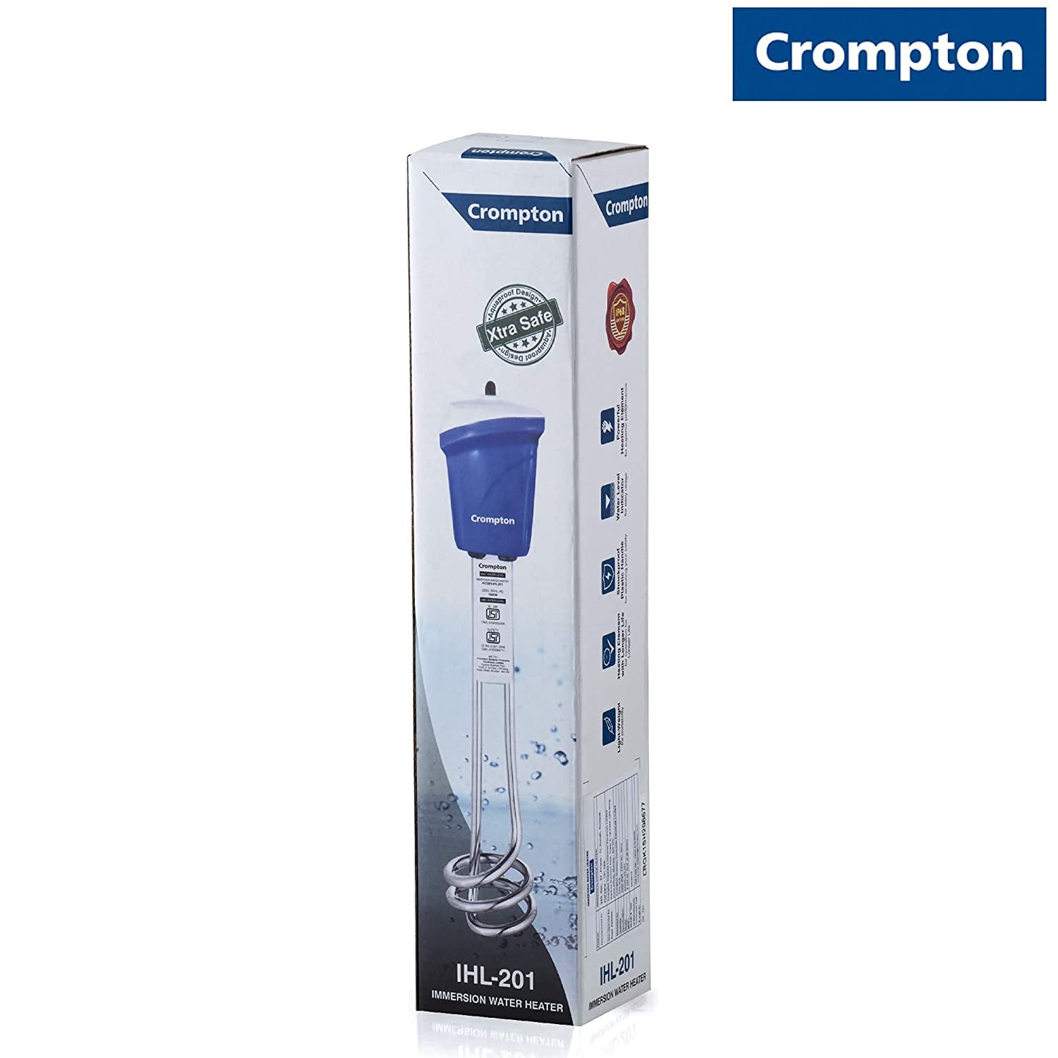 Crompton Ihl201 1000 Watt Immersion Rod Water Heater Blue