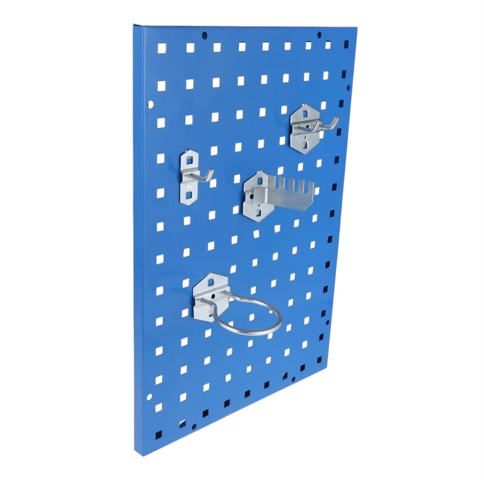 Herramientas de Panel colgante, tablero perforado de Metal for almacenamiento en pared con ranuras/agujeros, estante organizador, estante de exhibición, azul/blanco para almacenar, organizar y decorar